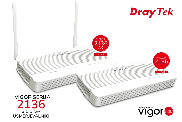 Draytek | Vigor Serija 2136 - 2.5 Giga usmerjevalniki za podjetja